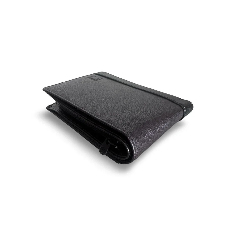 Bobson International Luxury Black Pebbled Leather Bofold mens wallet unused